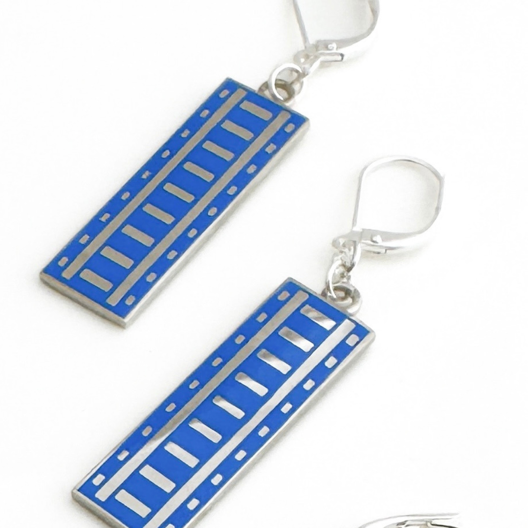 Railway Blue Earrings