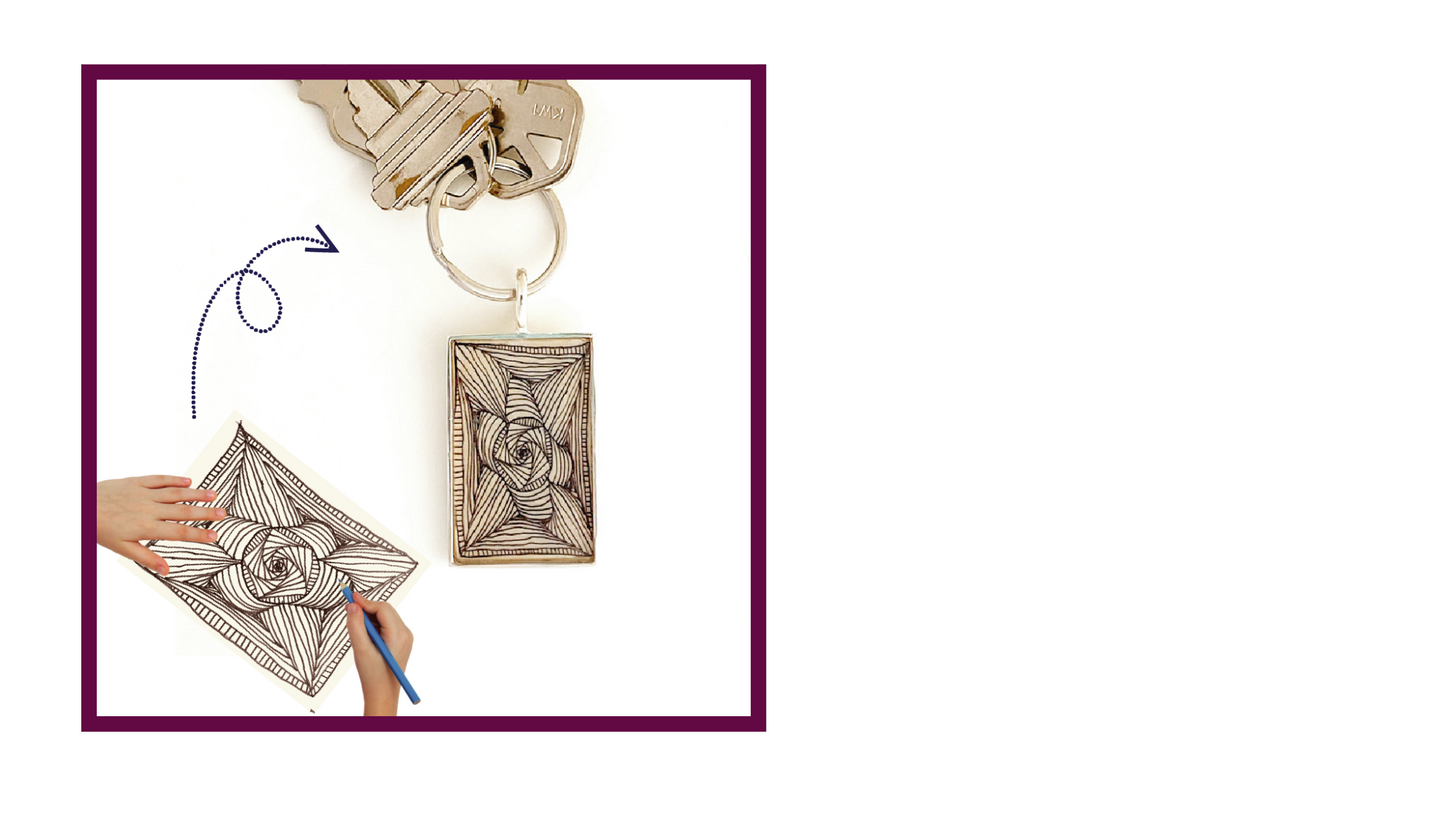 Custom art jewelry and personalized accessories handcrafted from your own artwork
