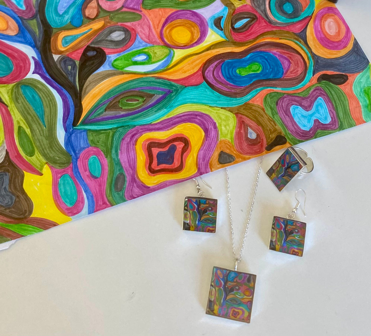 Custom Artwork Necklace Square (2 Sizes)