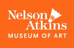 Nelson Atkins Museum of Art logo on an orange background