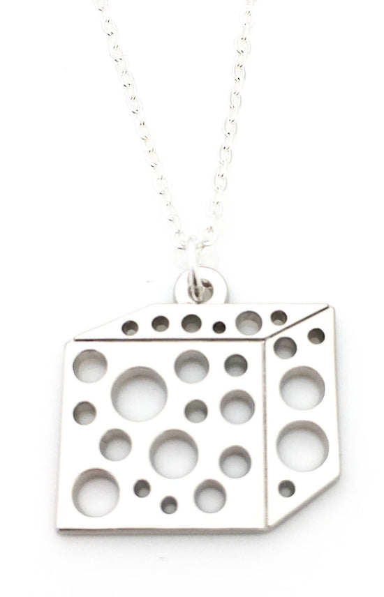 Cube shaped necklace with holes