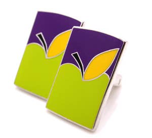 Warhol Apple enamel cufflinks for men