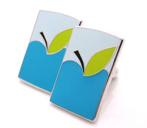 Warhol Apple enamel cufflinks for men