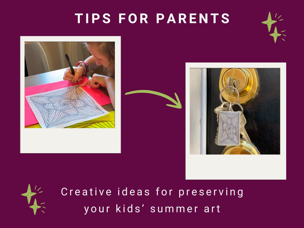 convert kids drawing in a keychain