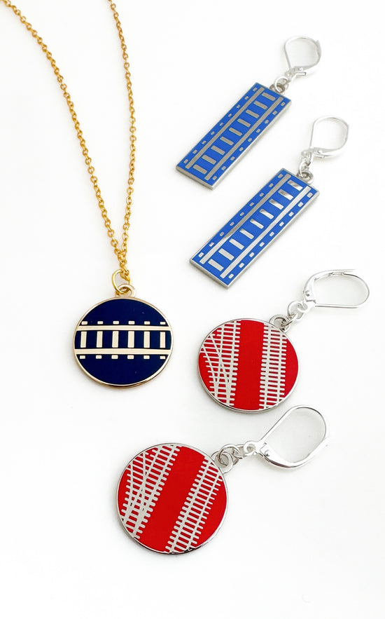 Railway Red Earrings