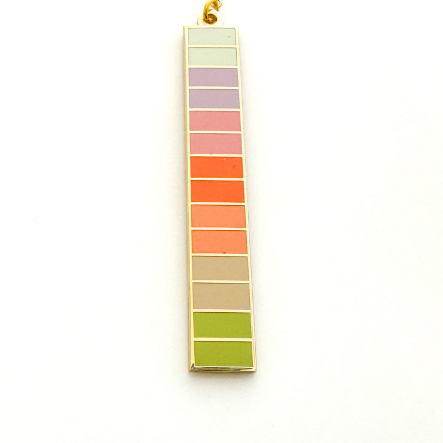 Coral color study pendant in gold