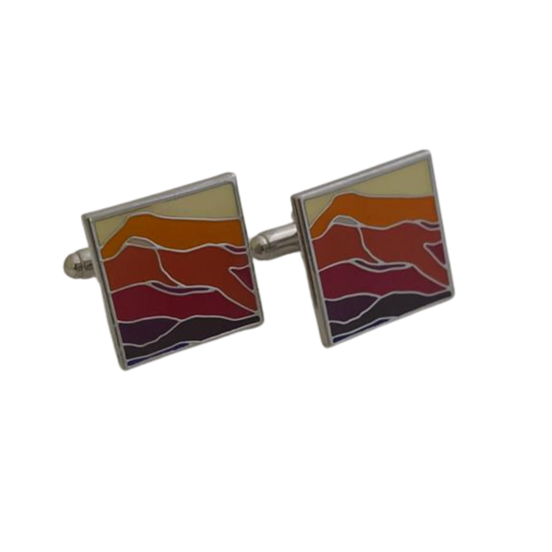Enamel Cufflinks vista inspired in Georgia O'Keefe art