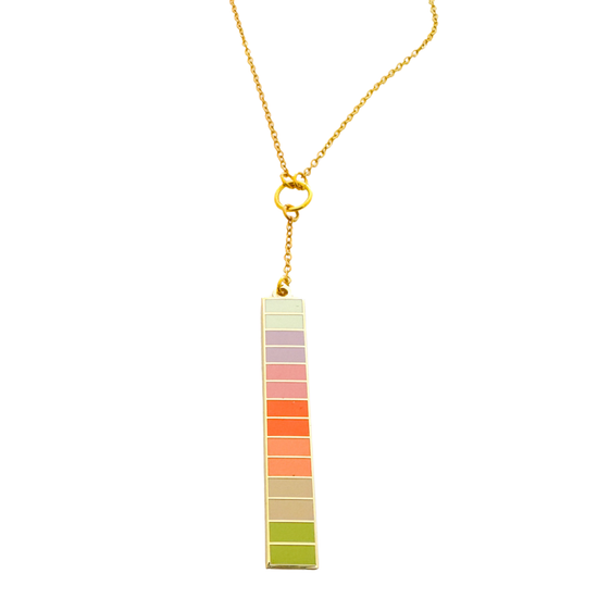 color study coral lariat necklace