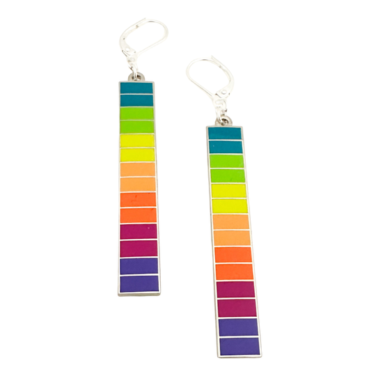 Rainbow silver earrings, silver jewellery