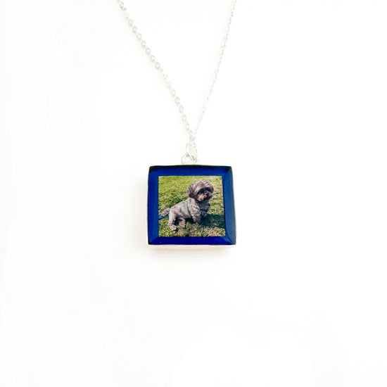 pet square necklace