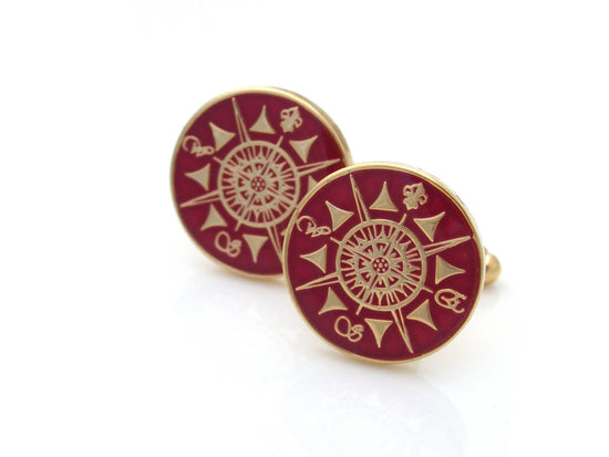 Compass enamel cufflinks – travel-inspired men’s accessories