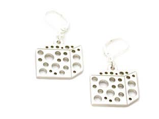 Cube shaped earrings with holes
