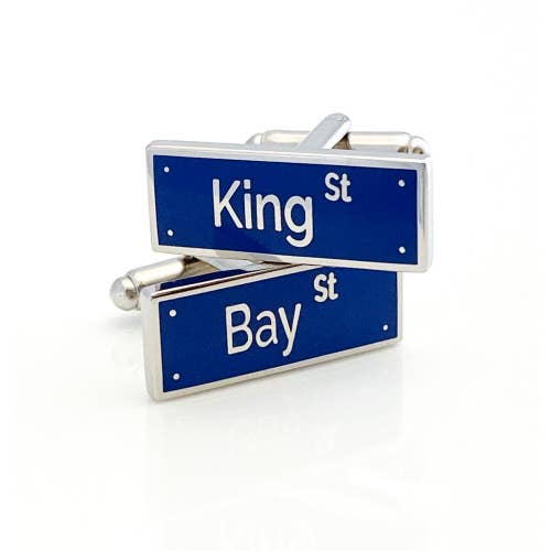 Bay and King street sign cufflinks