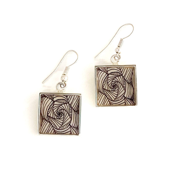 Load image into Gallery viewer, Square-art-print-earrings
