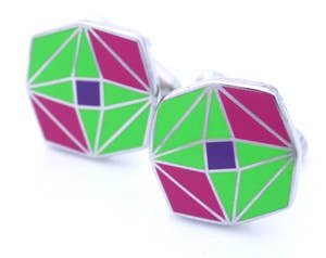 Enamel kaleidoscope pattern in lime