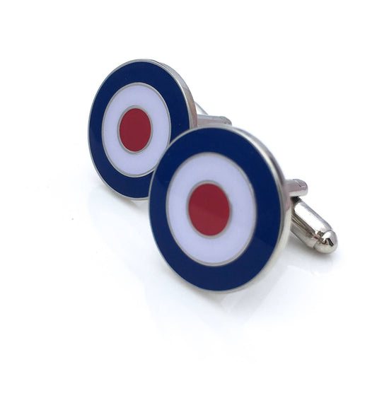 Enamel cufflinks with the spitfire symbol