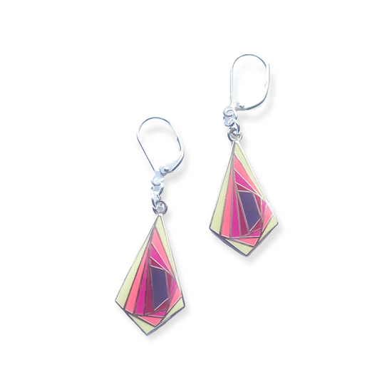 Vortex Pink Earrings, jewelry and art design