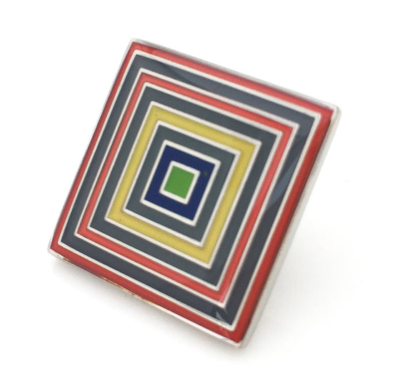 Rainbow colored enamel square pin