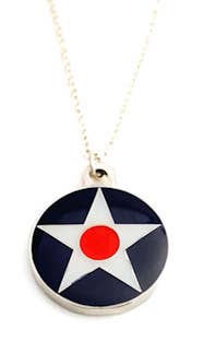 Flight Star insignia enamel necklace
